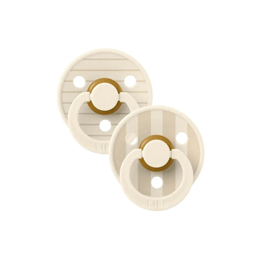 BIBS Pin Latex Soothers 0-6 months Pack of 2 - Ivory & Vanilla