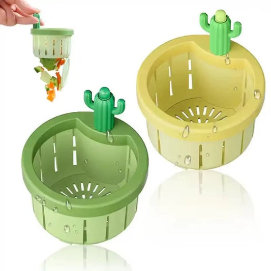 Cactus Sink Drain Strainer Press Automatic Dumping Basket Multi-functional Use Filter Net For Tub Kitchen Waste Collector Kitchen Gadgets | Luxury Home Accessories | Heulog Glow