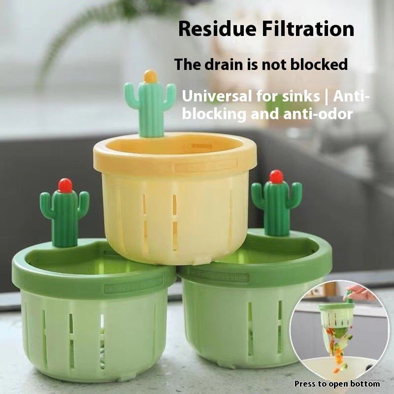 Cactus Sink Drain Strainer Press Automatic Dumping Basket Multi-functional Use Filter Net For Tub Kitchen Waste Collector Kitchen Gadgets | Luxury Home Accessories | Heulog Glow