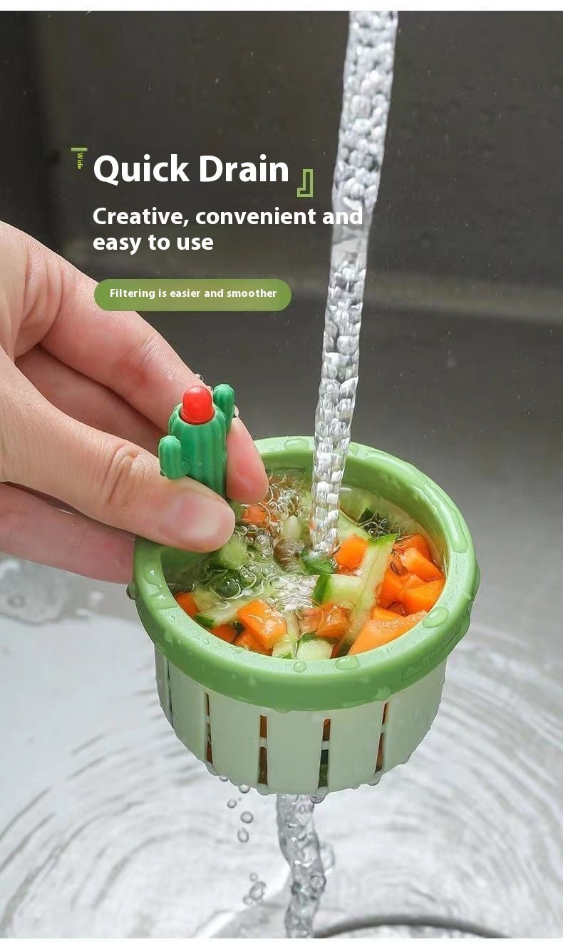 Cactus Sink Drain Strainer Press Automatic Dumping Basket Multi-functional Use Filter Net For Tub Kitchen Waste Collector Kitchen Gadgets | Luxury Home Accessories | Heulog Glow