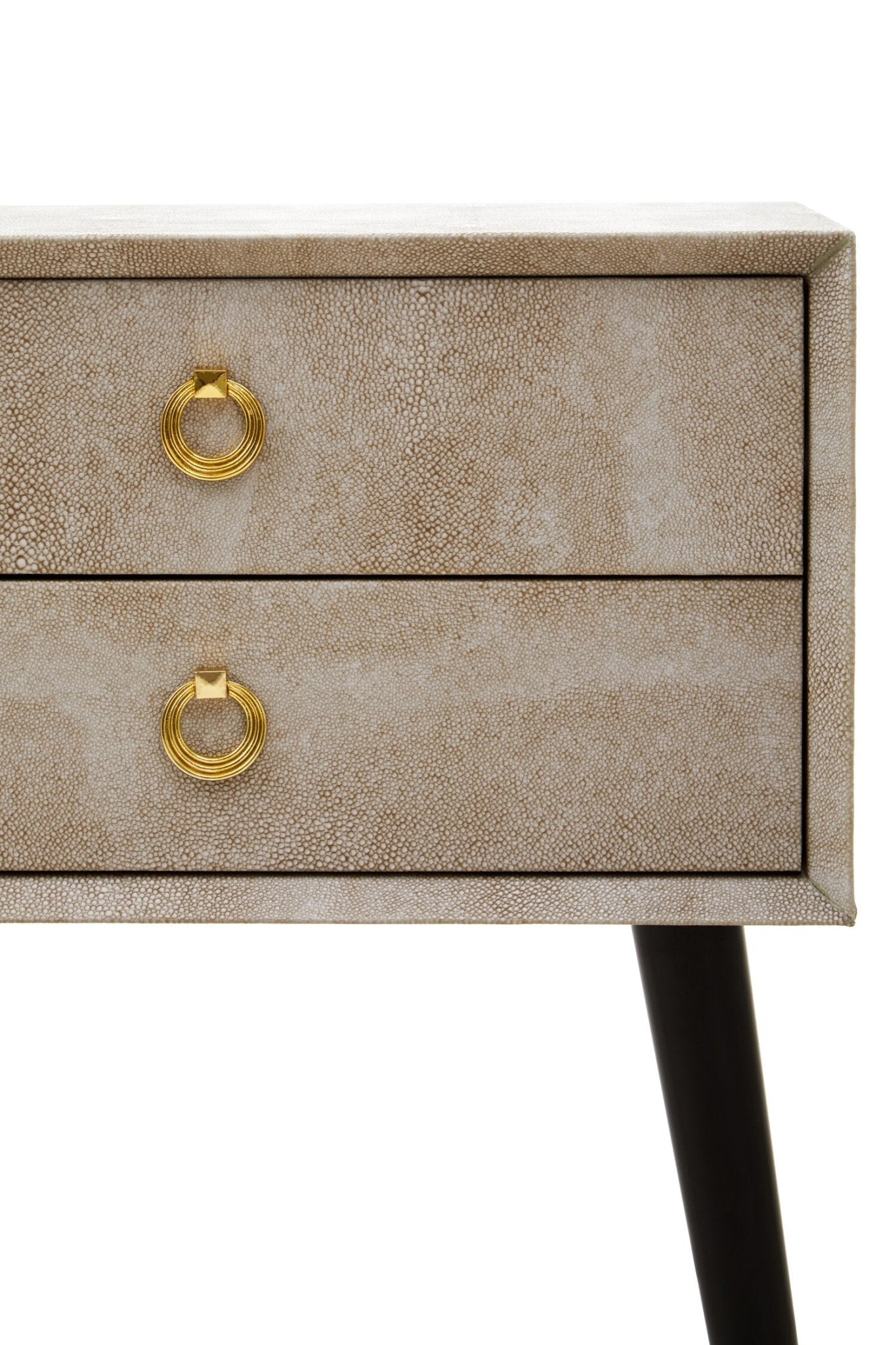 Cadio 2 Drawer Shagreen Effect Side Table | Luxury Home Accessories | Heulog Glow