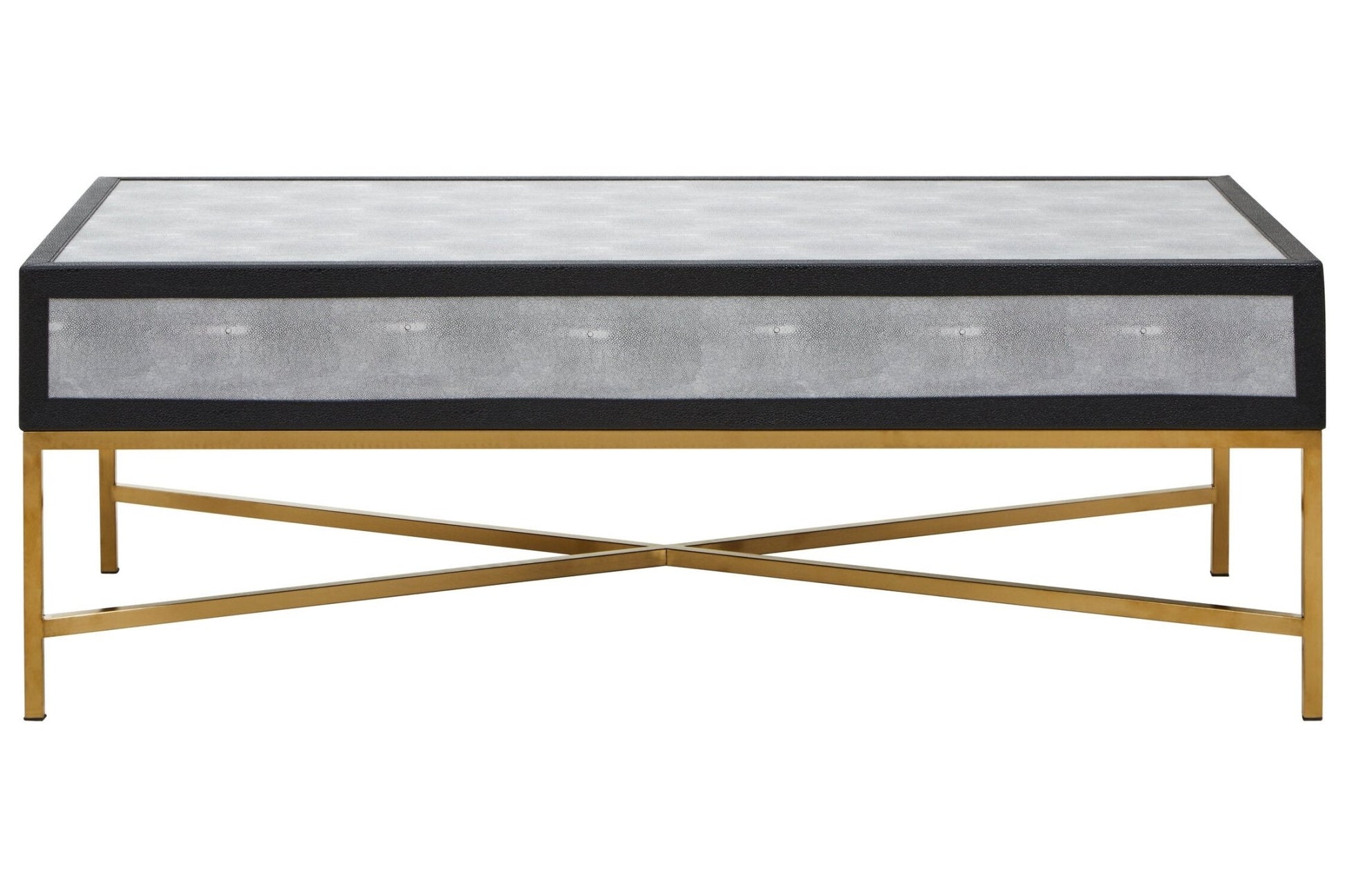 Cadiz Grey Shagreen Effect Coffee Table with 2 Drawers | Luxury Home Accessories | Heulog Glow