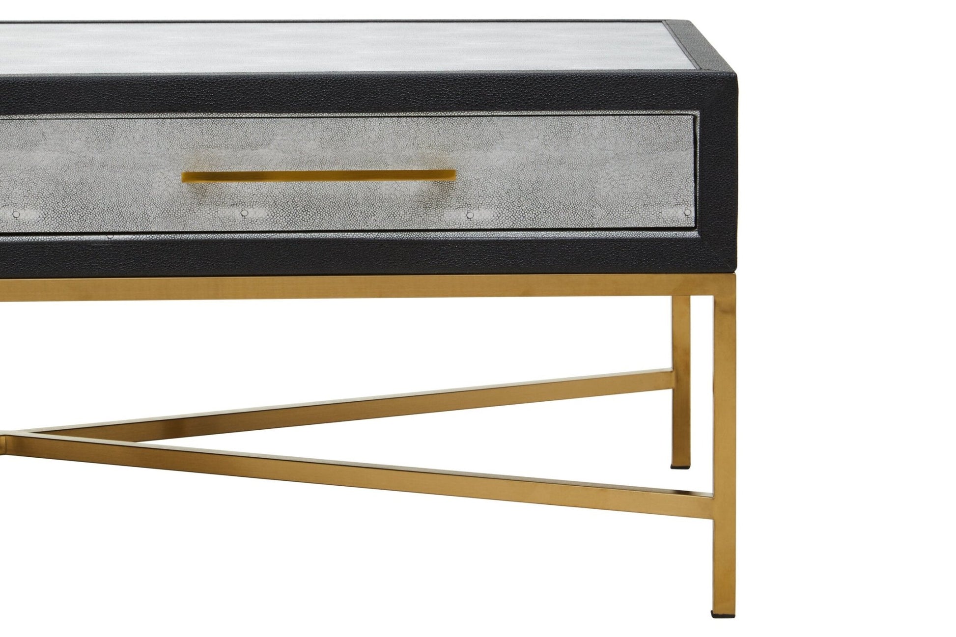 Cadiz Grey Shagreen Effect Coffee Table with 2 Drawers | Luxury Home Accessories | Heulog Glow