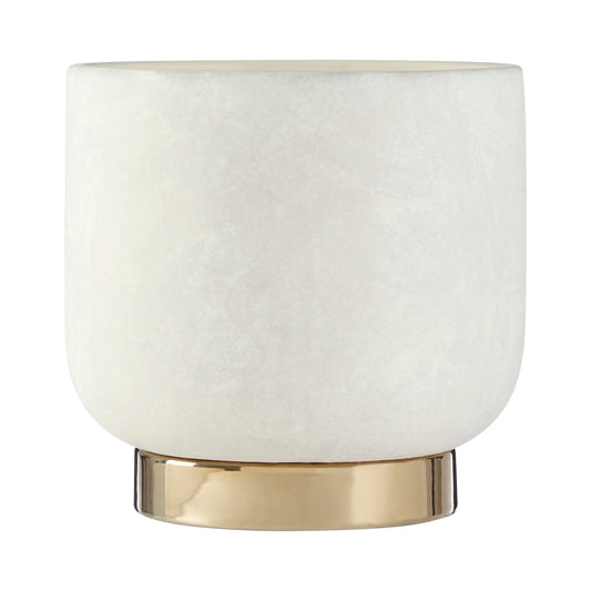 Callie White and Gold Large Ceramic Planter | Luxury Home Accessories | Heulog Glow
