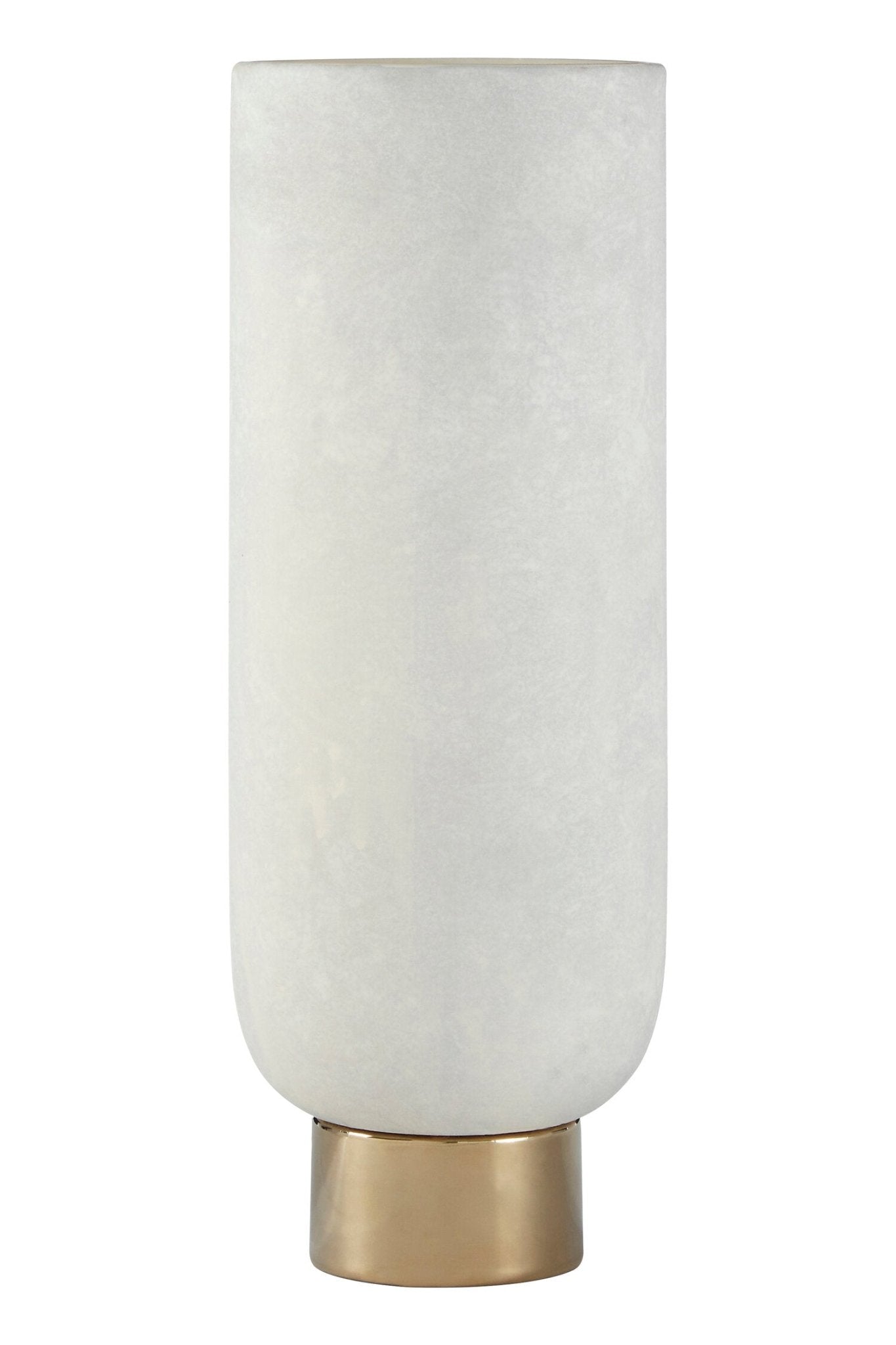 Callie White and Gold Small Pedestal Vase | Luxury Home Accessories | Heulog Glow