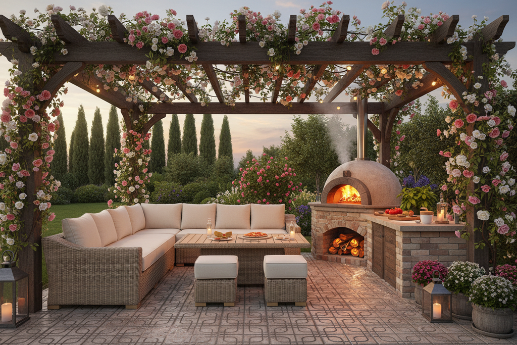 Capri Set Pergola Pizza Oven