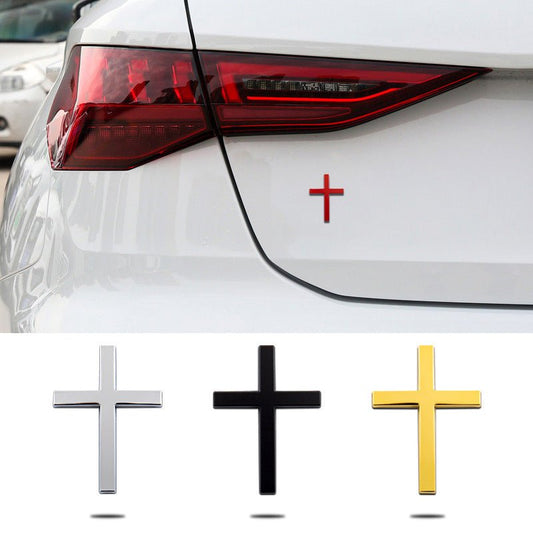 Car Metal Sticker 3D Cross Bumper Stickers | Luxury Home Accessories | Heulog Glow