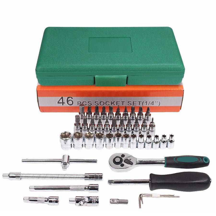 Car Repair Tool 46pcs Inch Socket Set Car Repair Tool Ratchet Torque Wrench Combo Tools Kit Auto Repairing Tool Set | Luxury Home Accessories | Heulog Glow
