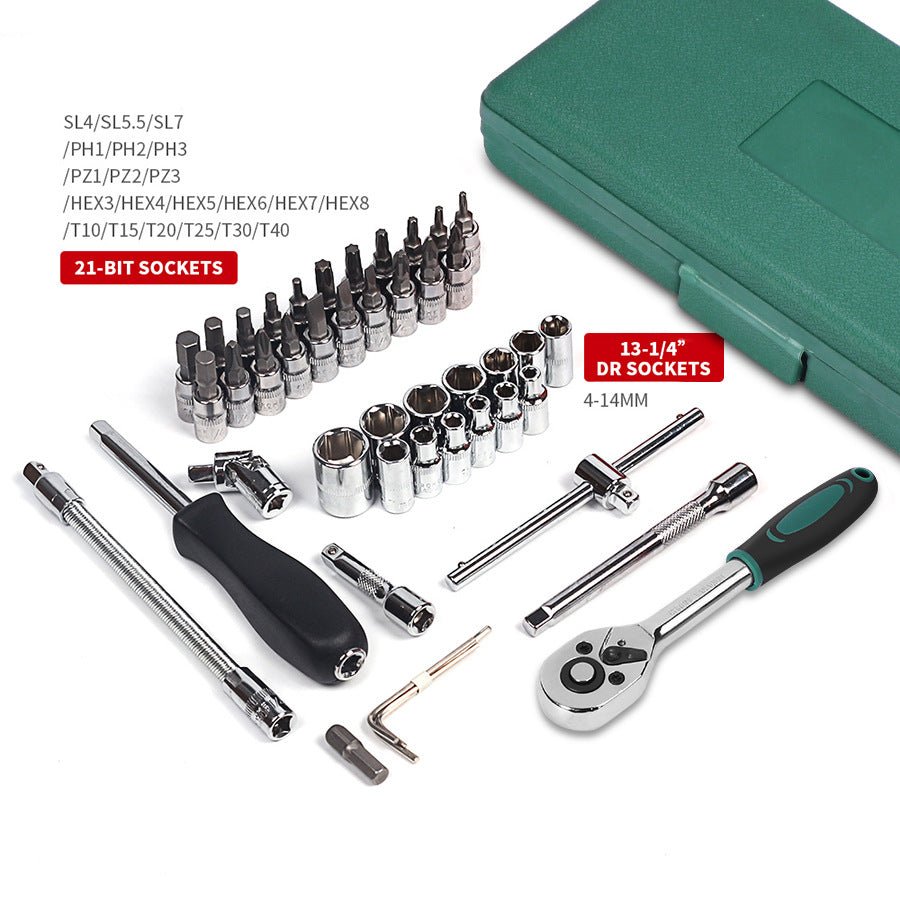 Car Repair Tool 46pcs Inch Socket Set Car Repair Tool Ratchet Torque Wrench Combo Tools Kit Auto Repairing Tool Set | Luxury Home Accessories | Heulog Glow