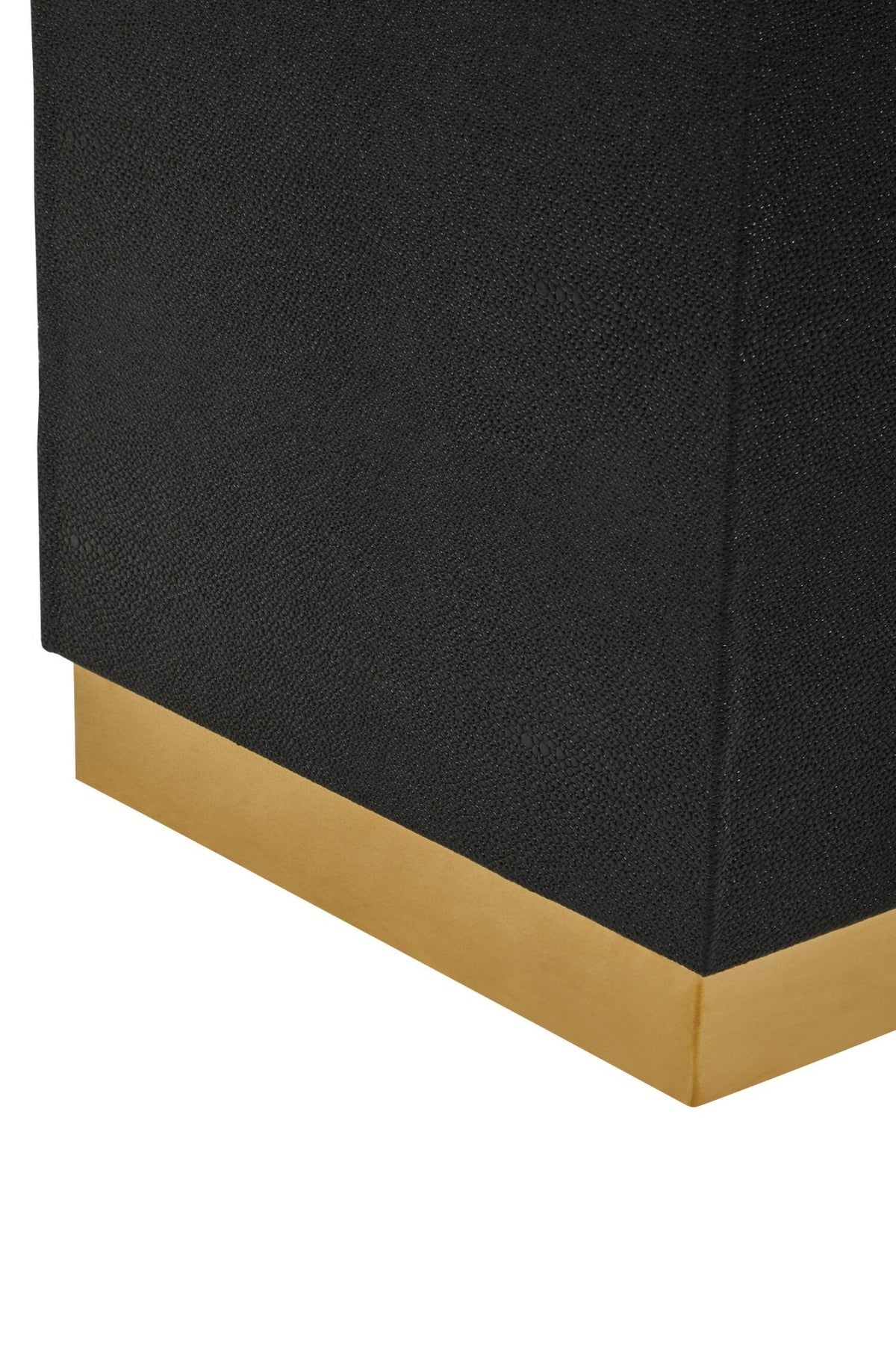 Cardoba Square Black Shagreen Effect Side Table and Stool | Luxury Home Accessories | Heulog Glow