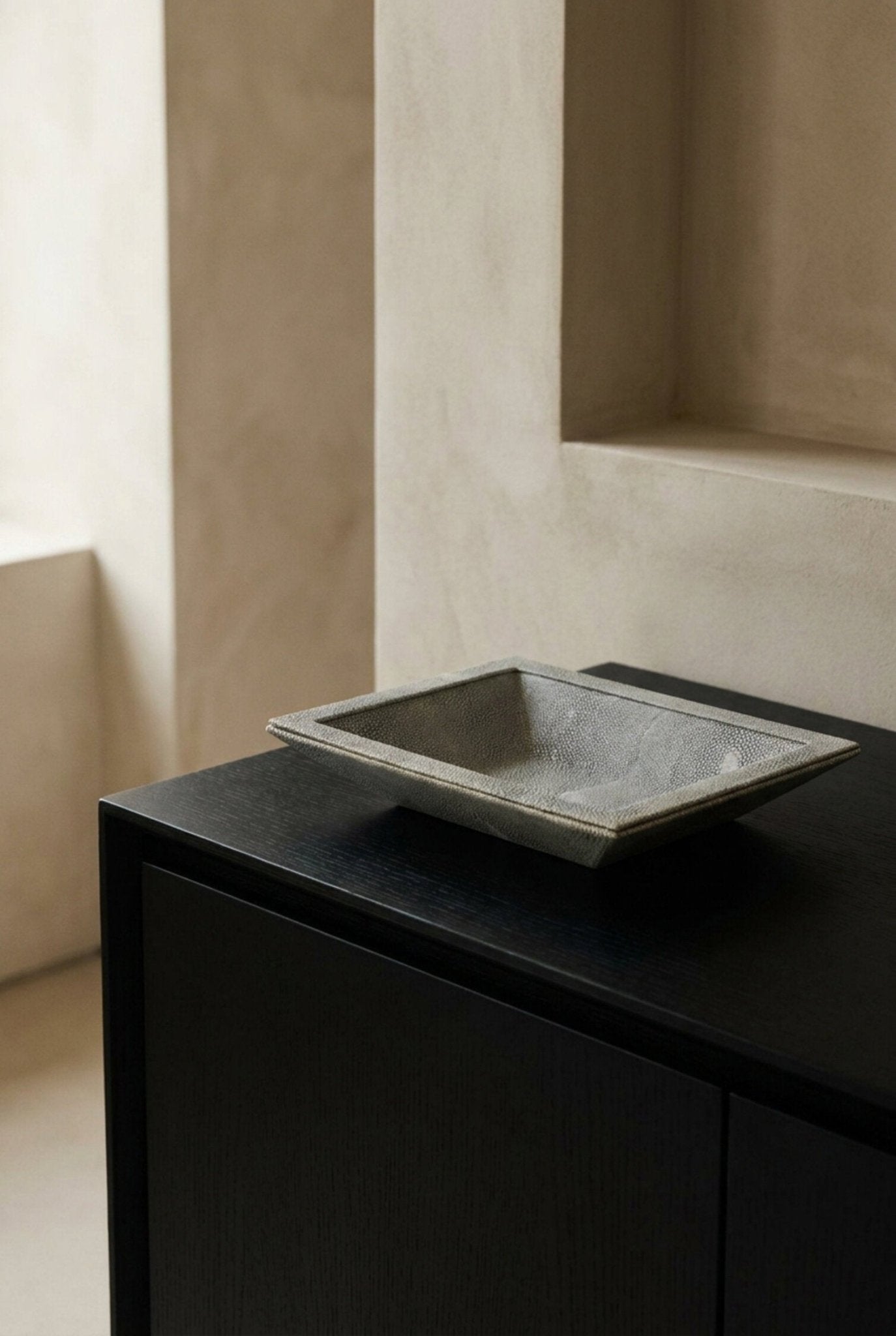 Cardona Grey Shagreen Effect Trinket Dish | Luxury Home Accessories | Heulog Glow