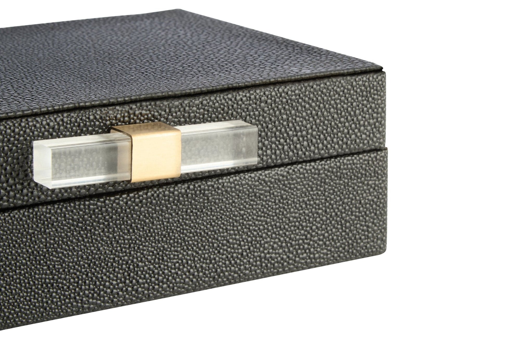 Cardona Set of Two Black Shagreen Effect Trinket Boxes | Luxury Home Accessories | Heulog Glow