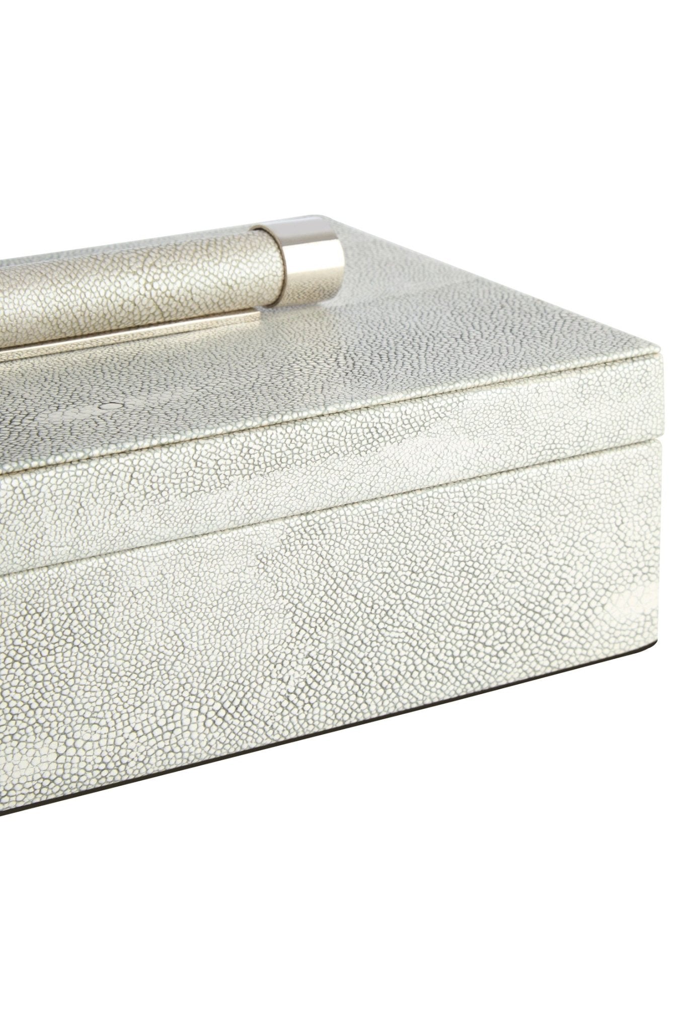Cardona Set of Two Grey Shagreen Effect Trinket Boxes | Luxury Home Accessories | Heulog Glow