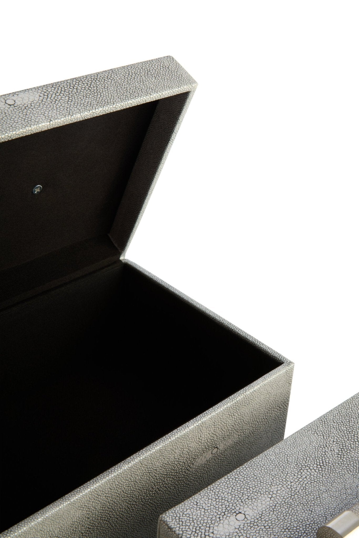 Cardona Set of Two Grey Shagreen Effect Trinket Boxes | Luxury Home Accessories | Heulog Glow