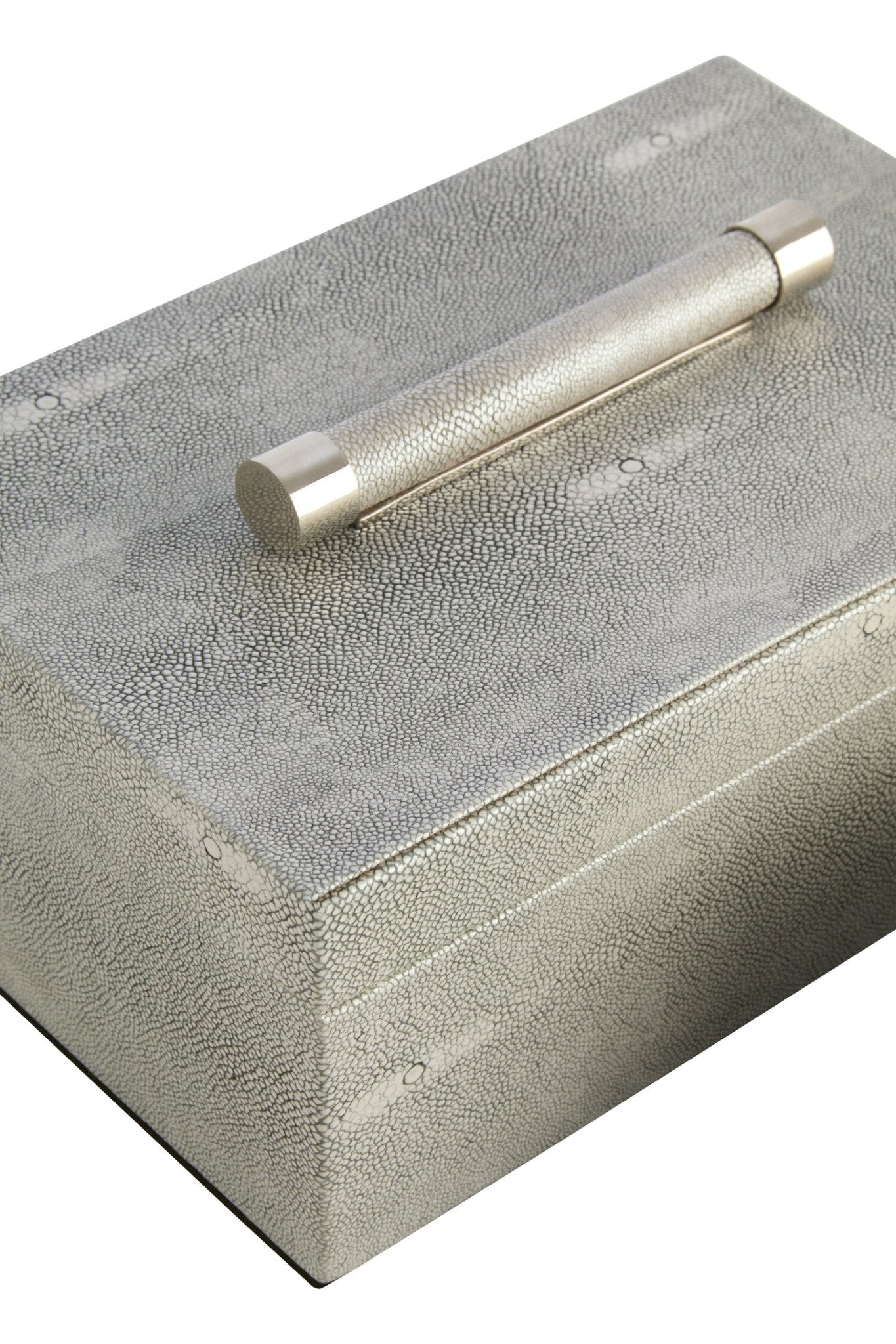 Cardona Set of Two Grey Shagreen Effect Trinket Boxes | Luxury Home Accessories | Heulog Glow
