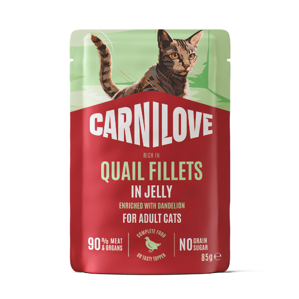 Carnilove Jelly Quail with Dandelion Cat Pouch 85g | Luxury Home Accessories | Heulog Glow