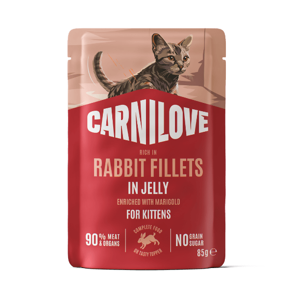 Carnilove Jelly Rabbit with Marigold Kitten Pouch 85g | Luxury Home Accessories | Heulog Glow