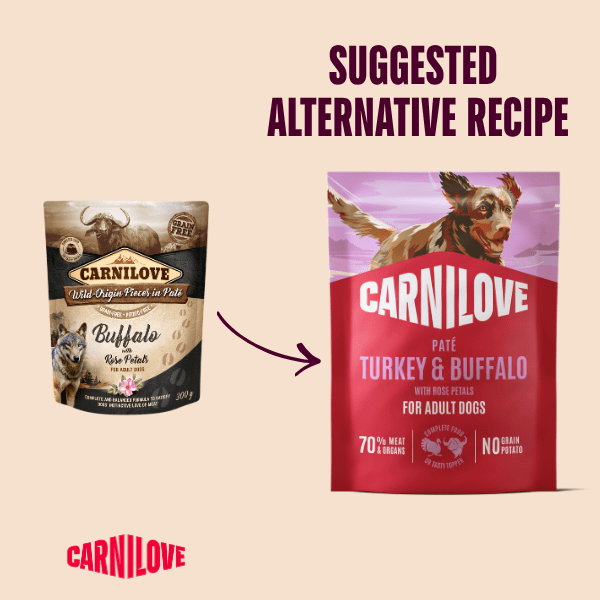 Carnilove Turkey & Buffalo with Rose Petals Dog 300g | Luxury Home Accessories | Heulog Glow