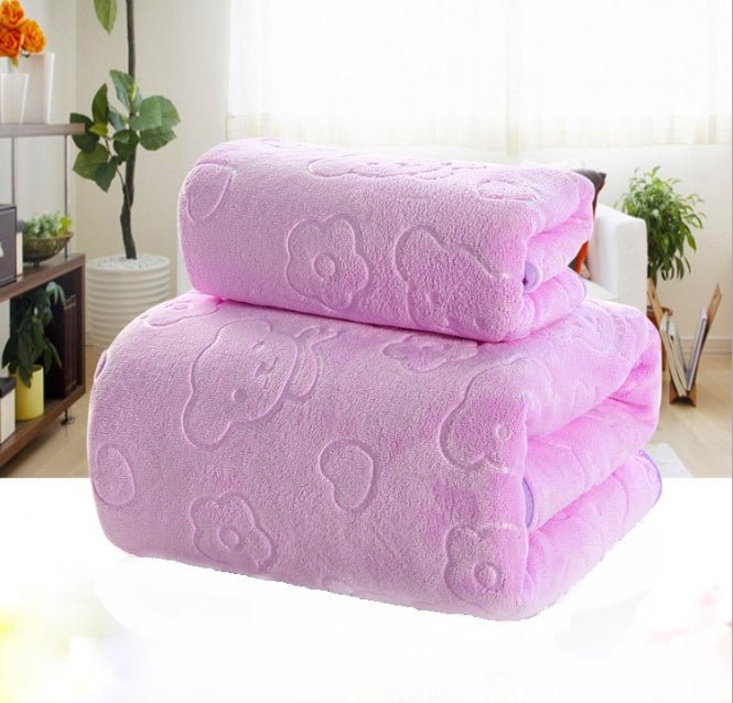 cartoon bear child big bath towel absorbent towel microfiber bath towel beach towel | Luxury Home Accessories | Heulog Glow