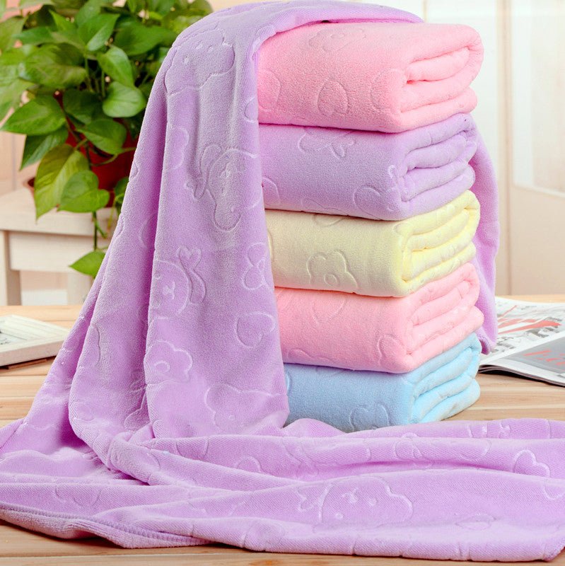 cartoon bear child big bath towel absorbent towel microfiber bath towel beach towel | Luxury Home Accessories | Heulog Glow