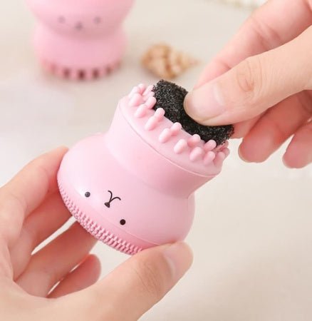 Cartoon octopus silicone wash brush foaming cleansing brush Manual facial massage brush cleansing brush brush bubbler | Luxury Home Accessories | Heulog Glow
