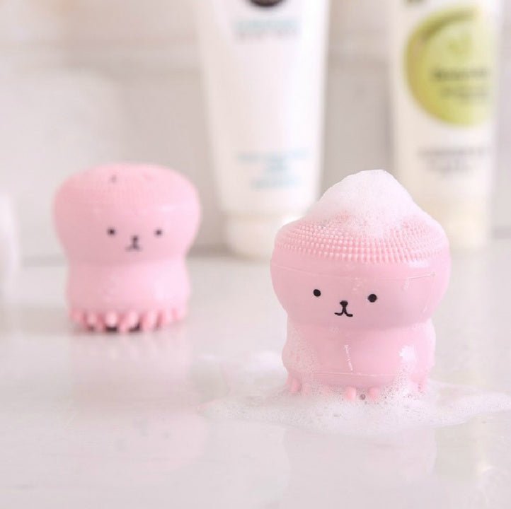 Cartoon octopus silicone wash brush foaming cleansing brush Manual facial massage brush cleansing brush brush bubbler | Luxury Home Accessories | Heulog Glow