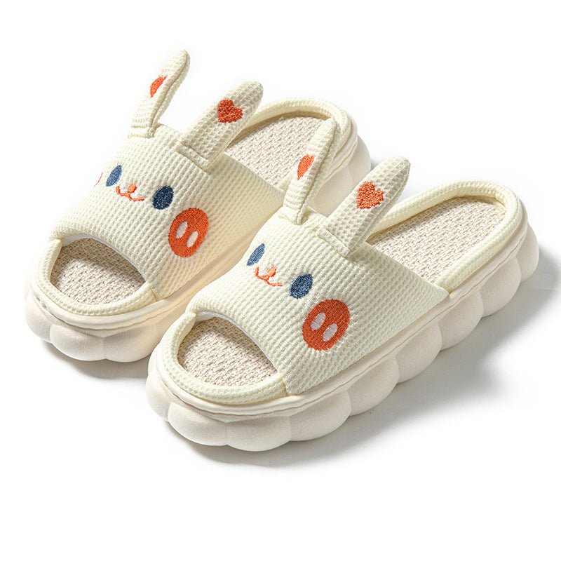 Cartoon Open Toe Couple Hemp Slippers | Luxury Home Accessories | Heulog Glow