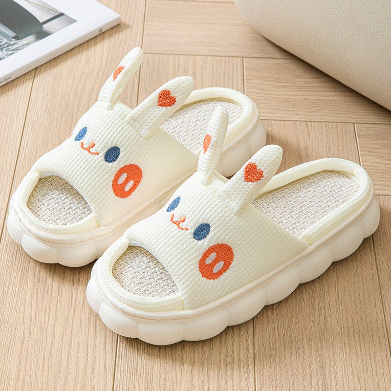 Cartoon Open Toe Couple Hemp Slippers | Luxury Home Accessories | Heulog Glow