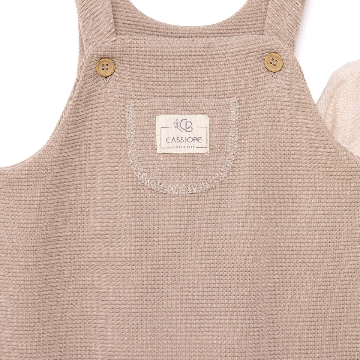 Cassiope Newborn Dungarees Set - Beige | Luxury Home Accessories | Heulog Glow