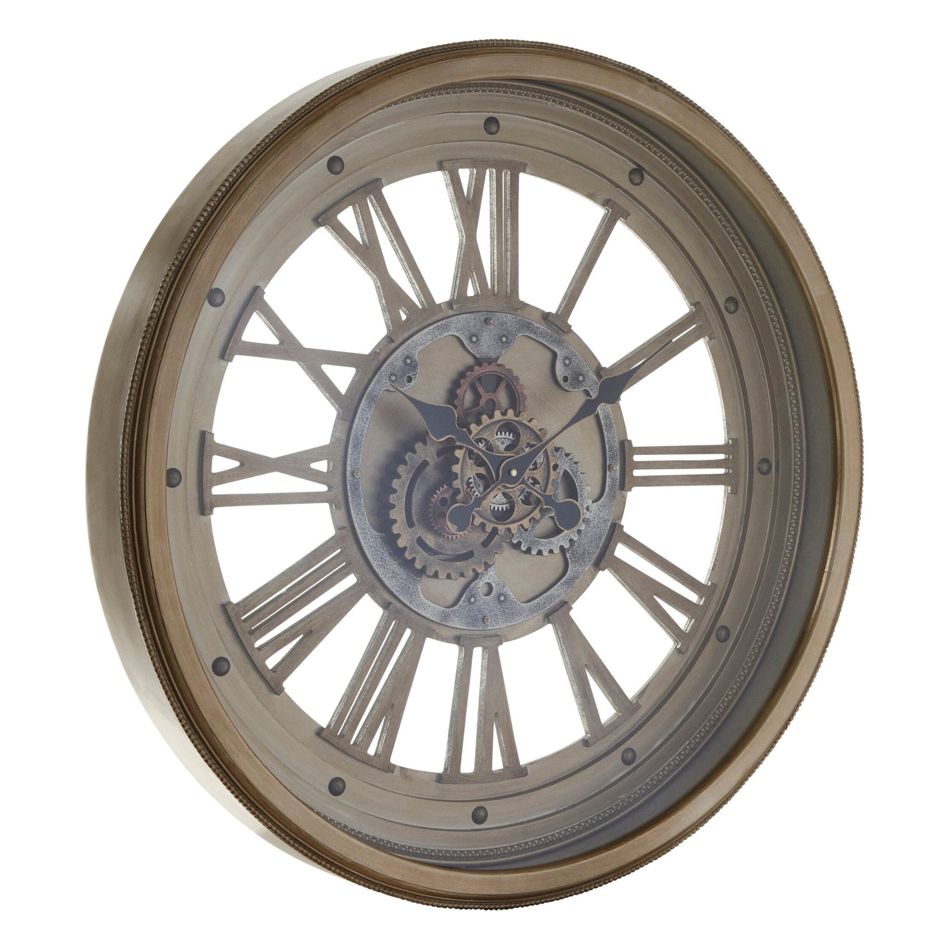 Cassop 82cm Dia Antique Gold Round Wall Clock | Luxury Home Accessories | Heulog Glow