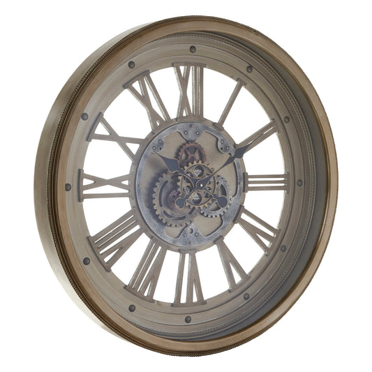 Cassop 82cm Dia Antique Gold Round Wall Clock | Luxury Home Accessories | Heulog Glow