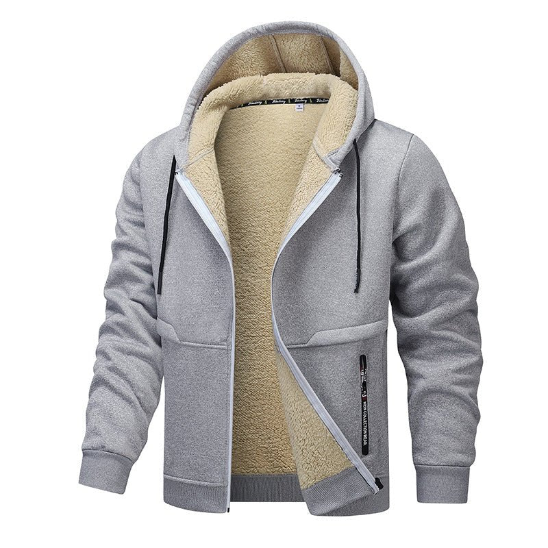 Casual Hoodies For Men Heavyweight Fleece Sweatshirt Winter Thick Sherpa Lined Hooded Zipper Jacket Thick Streetwear Coats | Luxury Home Accessories | Heulog Glow