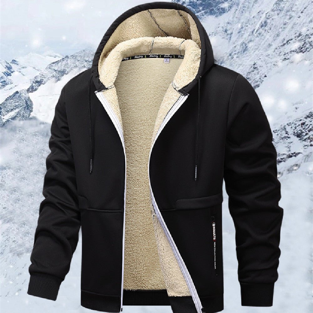 Casual Hoodies For Men Heavyweight Fleece Sweatshirt Winter Thick Sherpa Lined Hooded Zipper Jacket Thick Streetwear Coats | Luxury Home Accessories | Heulog Glow