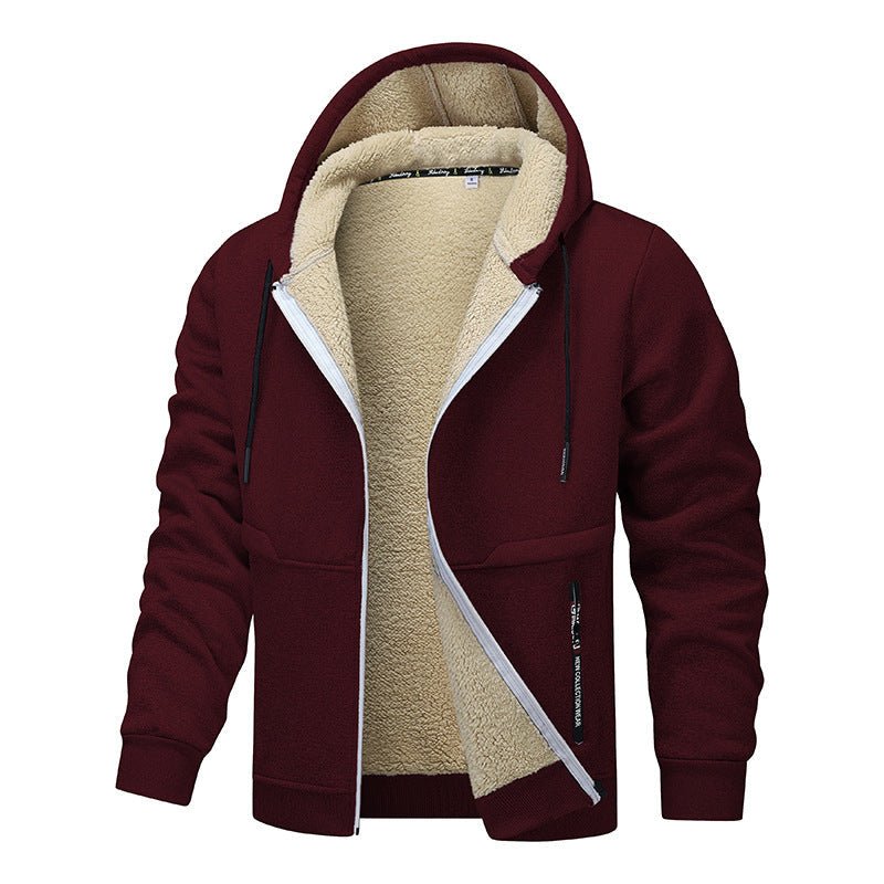 Casual Hoodies For Men Heavyweight Fleece Sweatshirt Winter Thick Sherpa Lined Hooded Zipper Jacket Thick Streetwear Coats | Luxury Home Accessories | Heulog Glow