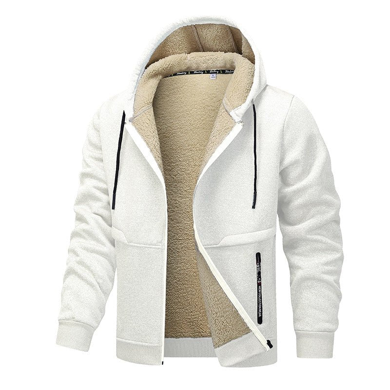 Casual Hoodies For Men Heavyweight Fleece Sweatshirt Winter Thick Sherpa Lined Hooded Zipper Jacket Thick Streetwear Coats | Luxury Home Accessories | Heulog Glow