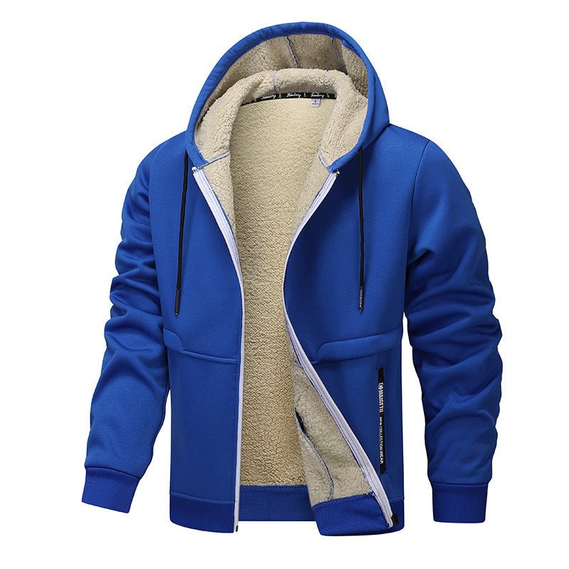 Casual Hoodies For Men Heavyweight Fleece Sweatshirt Winter Thick Sherpa Lined Hooded Zipper Jacket Thick Streetwear Coats | Luxury Home Accessories | Heulog Glow