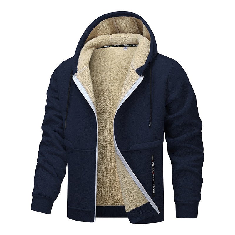 Casual Hoodies For Men Heavyweight Fleece Sweatshirt Winter Thick Sherpa Lined Hooded Zipper Jacket Thick Streetwear Coats | Luxury Home Accessories | Heulog Glow