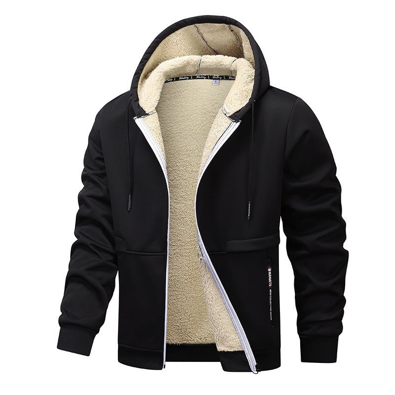 Casual Hoodies For Men Heavyweight Fleece Sweatshirt Winter Thick Sherpa Lined Hooded Zipper Jacket Thick Streetwear Coats | Luxury Home Accessories | Heulog Glow