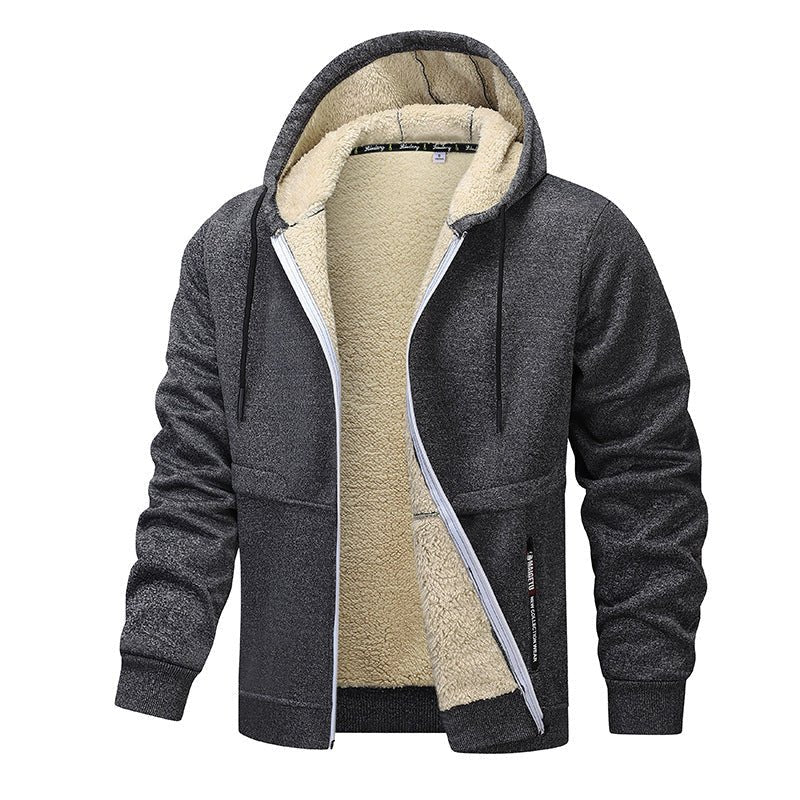 Casual Hoodies For Men Heavyweight Fleece Sweatshirt Winter Thick Sherpa Lined Hooded Zipper Jacket Thick Streetwear Coats | Luxury Home Accessories | Heulog Glow