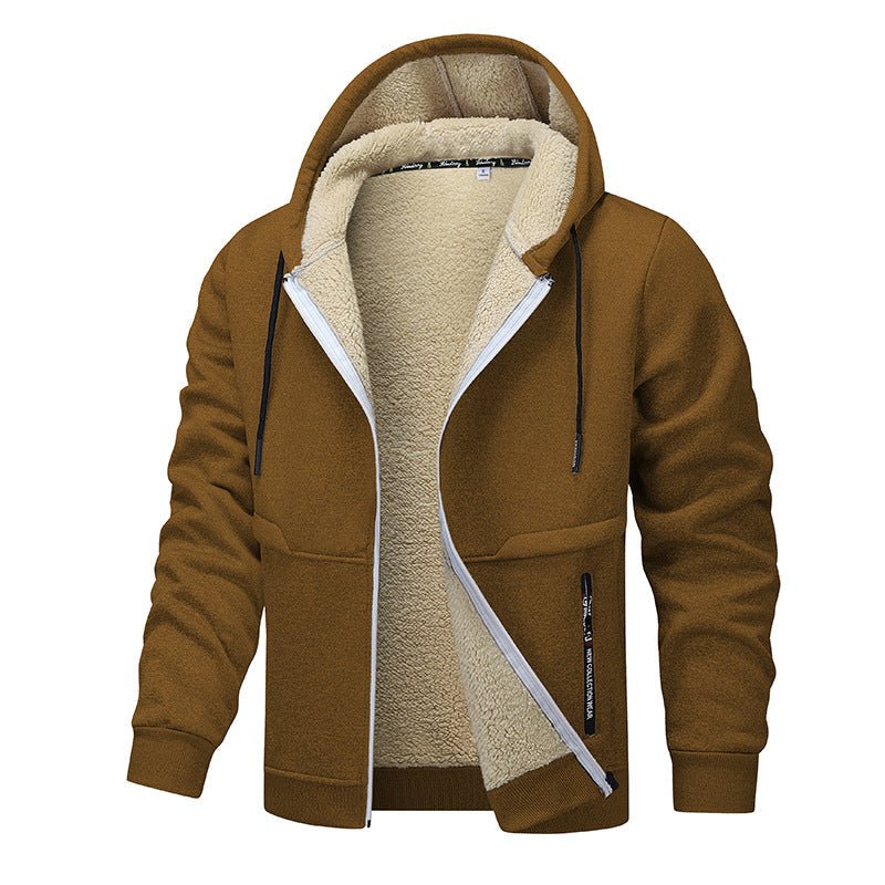 Casual Hoodies For Men Heavyweight Fleece Sweatshirt Winter Thick Sherpa Lined Hooded Zipper Jacket Thick Streetwear Coats | Luxury Home Accessories | Heulog Glow