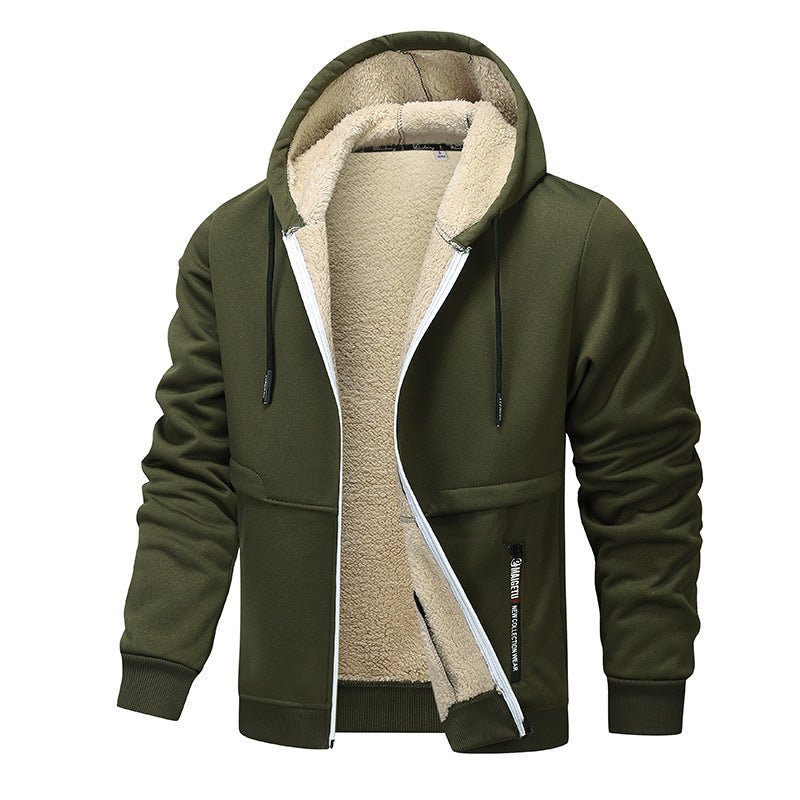Casual Hoodies For Men Heavyweight Fleece Sweatshirt Winter Thick Sherpa Lined Hooded Zipper Jacket Thick Streetwear Coats | Luxury Home Accessories | Heulog Glow