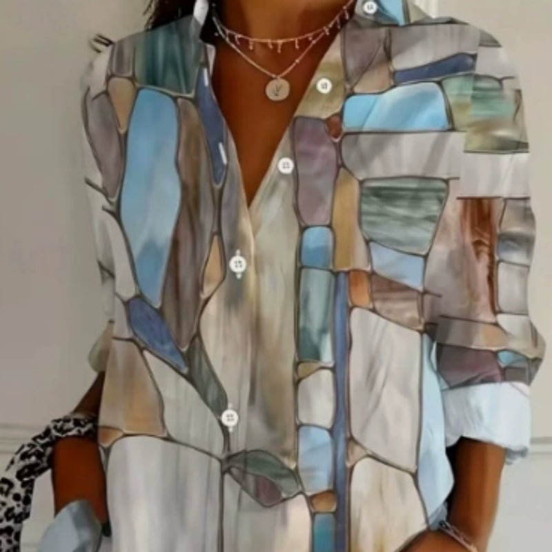 Casual Long-sleeved Shirt With Hawaiian Print | Luxury Home Accessories | Heulog Glow