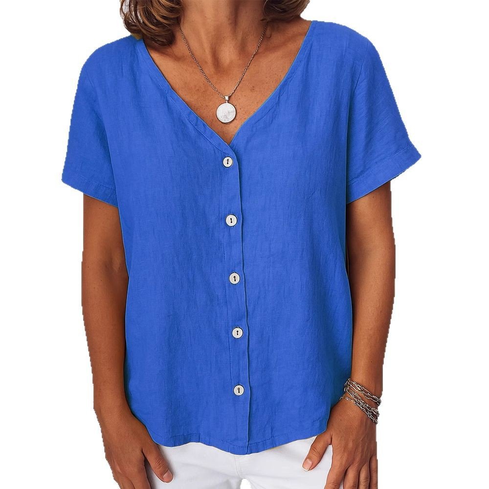 Casual Short-Sleeve V-Neck Cardigan Multi-Color Womens Shirt | Luxury Home Accessories | Heulog Glow