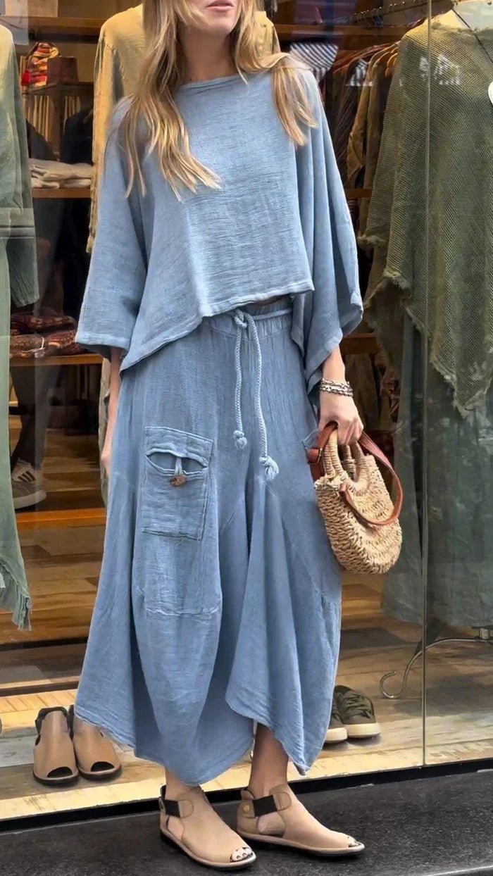 Casual Solid Color Loose Dress Two-piece Suit | Luxury Home Accessories | Heulog Glow