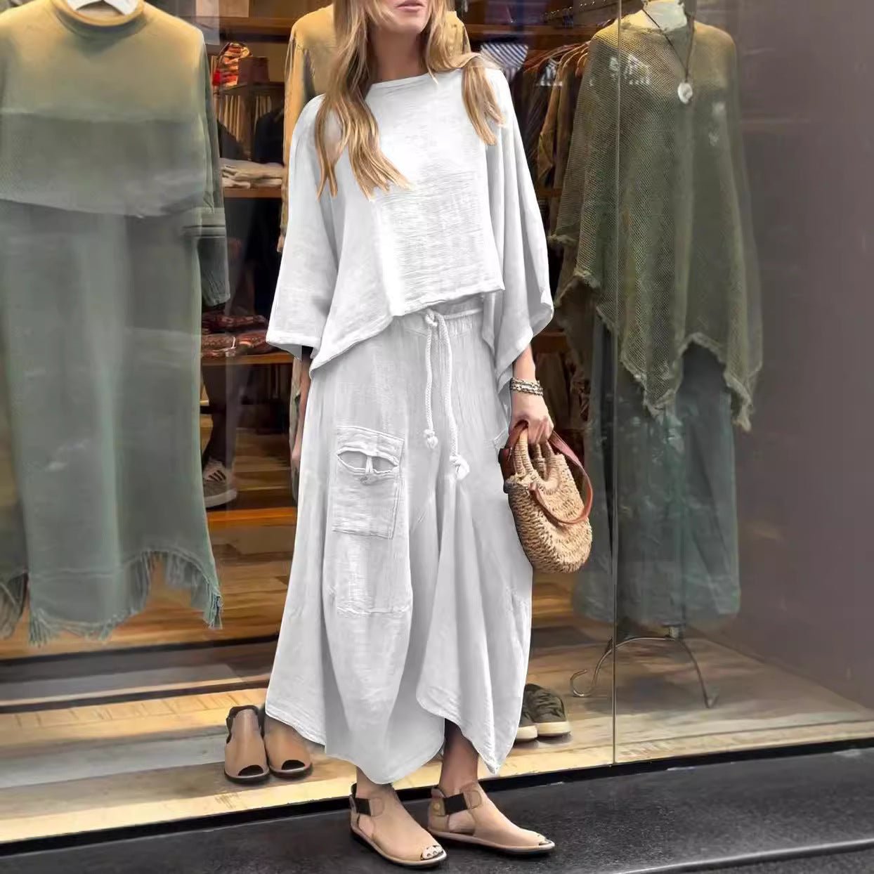 Casual Solid Color Loose Dress Two-piece Suit | Luxury Home Accessories | Heulog Glow
