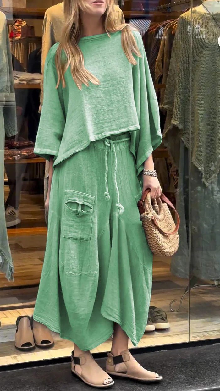 Casual Solid Color Loose Dress Two-piece Suit | Luxury Home Accessories | Heulog Glow