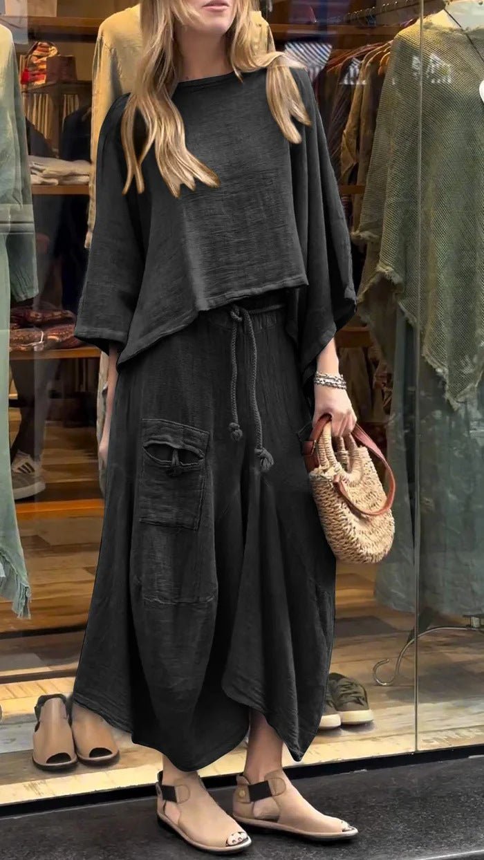 Casual Solid Color Loose Dress Two-piece Suit | Luxury Home Accessories | Heulog Glow