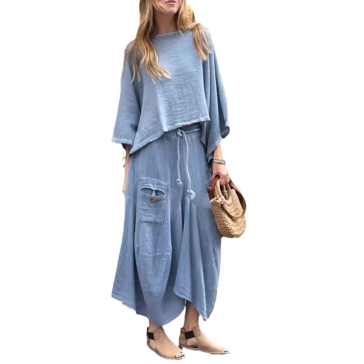 Casual Solid Color Loose Dress Two-piece Suit | Luxury Home Accessories | Heulog Glow
