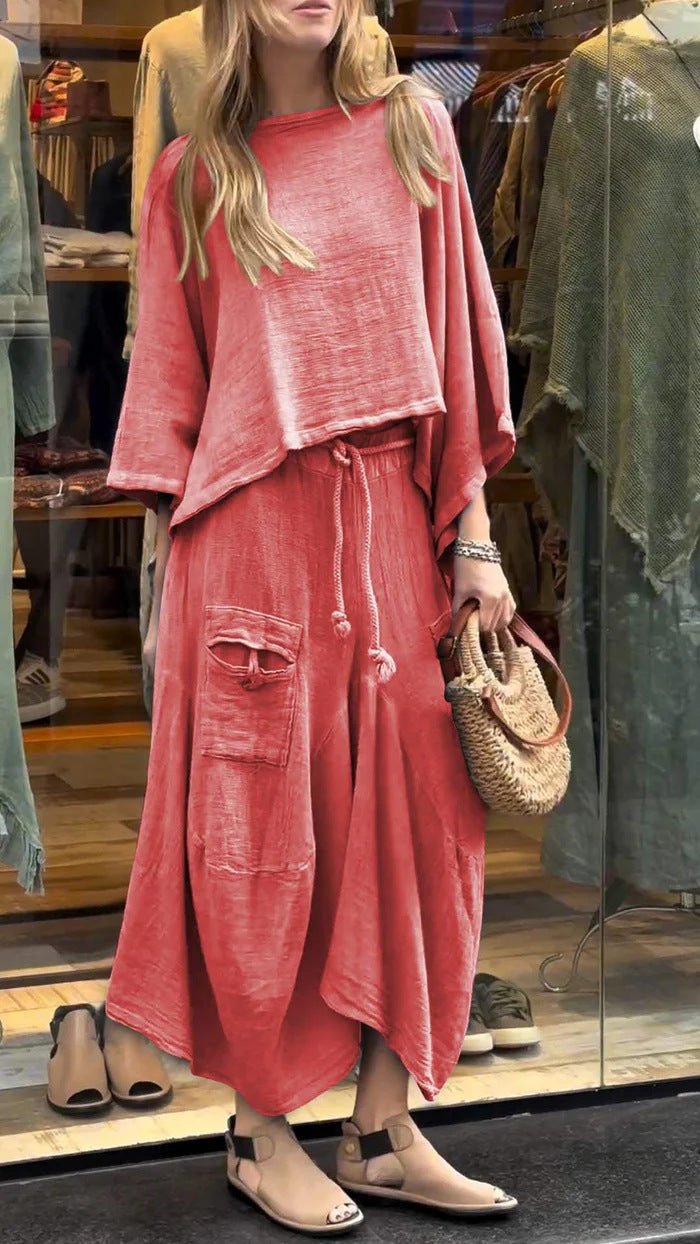 Casual Solid Color Loose Dress Two-piece Suit | Luxury Home Accessories | Heulog Glow