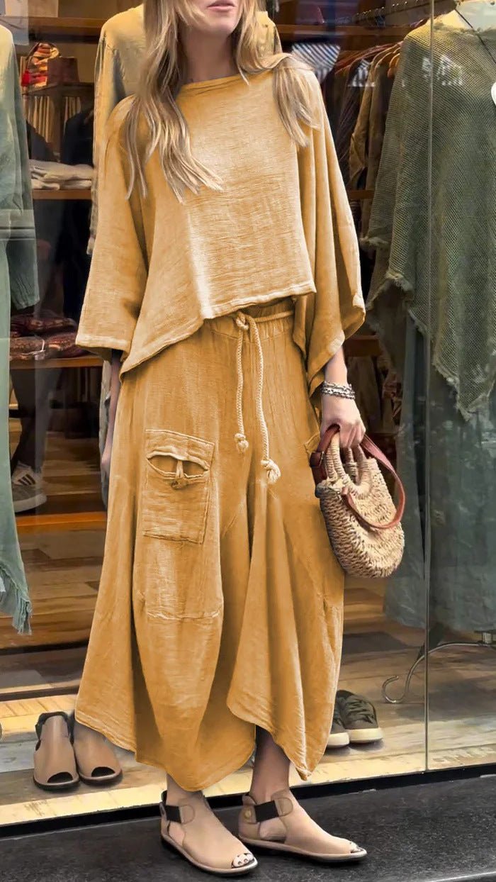 Casual Solid Color Loose Dress Two-piece Suit | Luxury Home Accessories | Heulog Glow